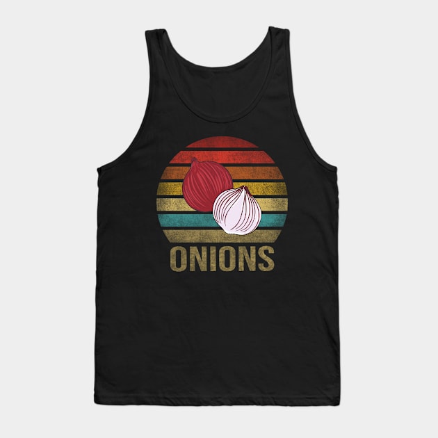 Onion Vegetables Retro Sunset Vintage Tank Top by The Agile Store